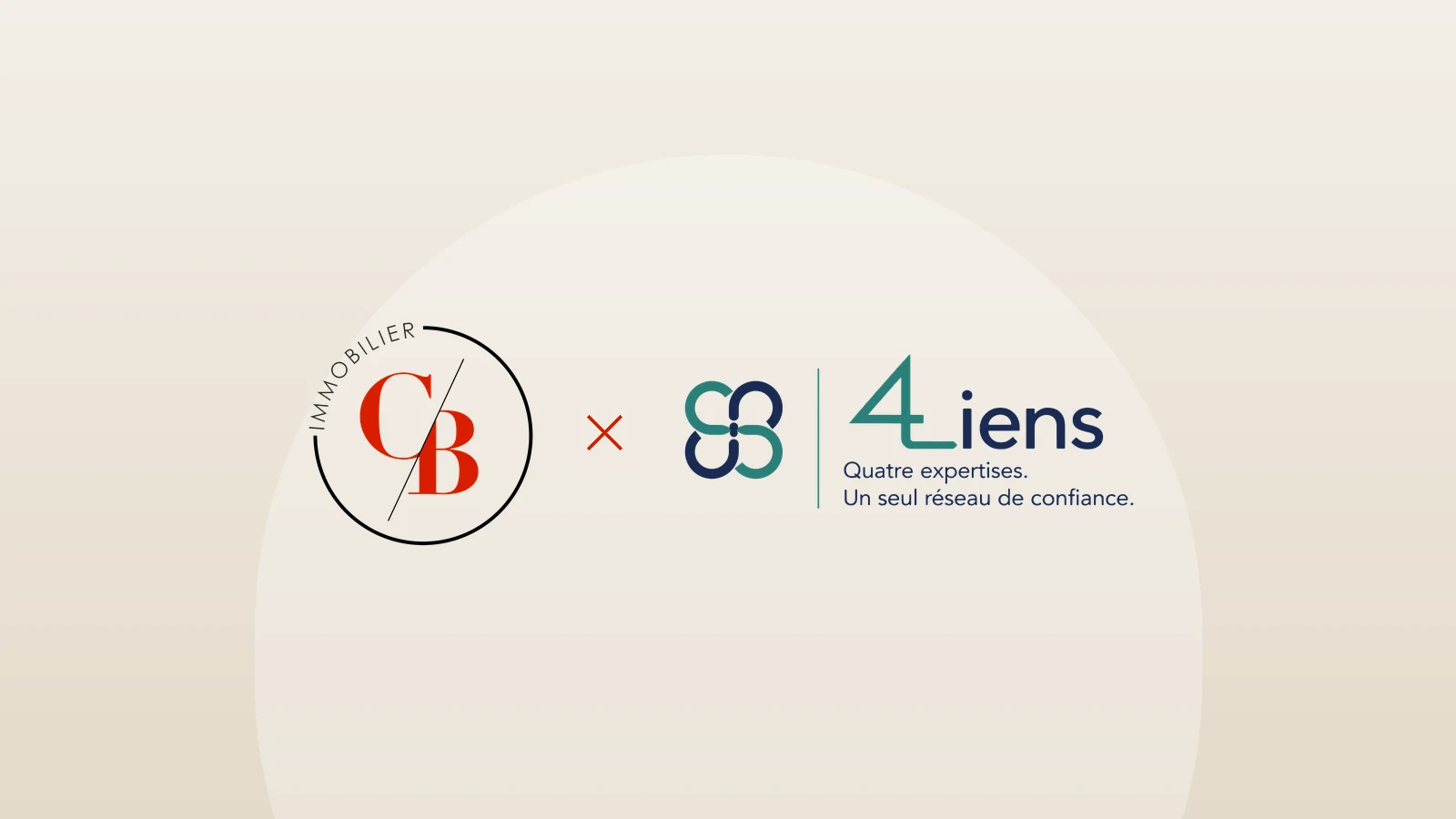 Logos Chris.Immo et 4Liens : partenariat entre le consultant immobilier de la Vallée de l’Hérault et le réseau 4Liens